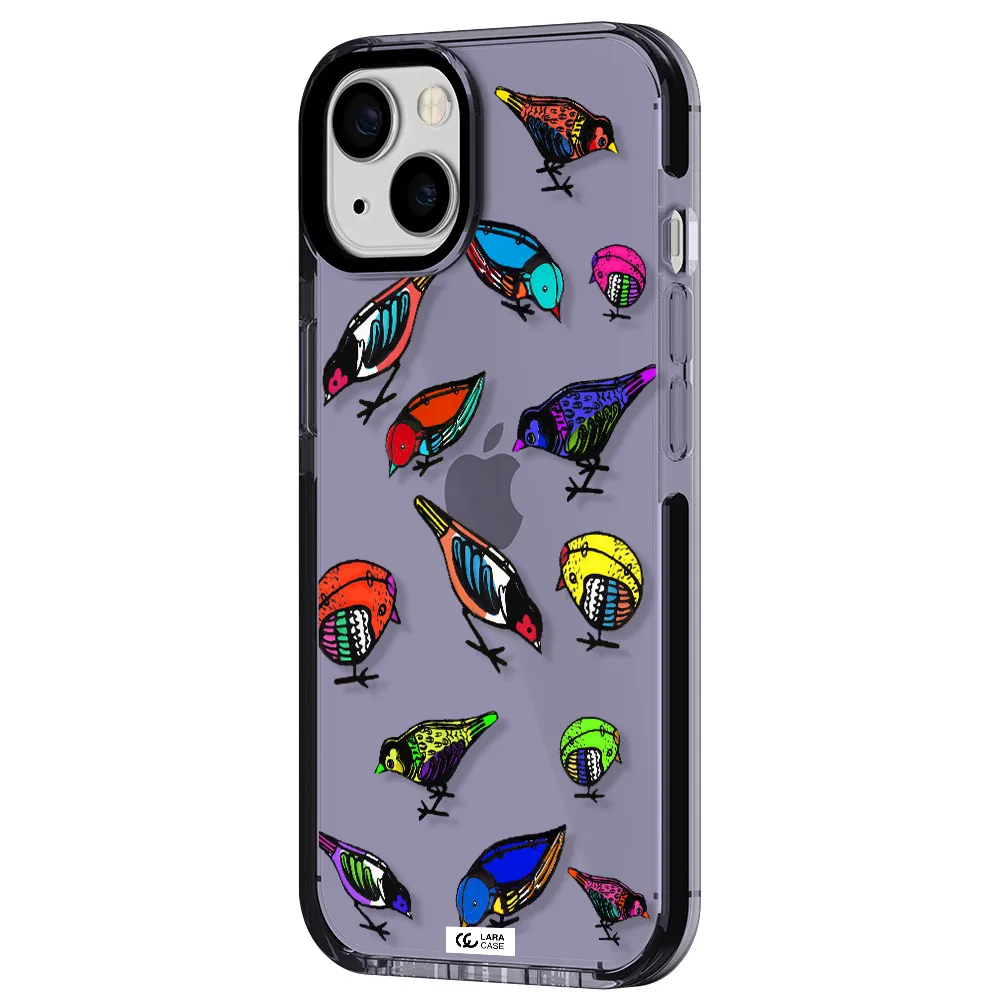 Colorful Birds Drawing Apple iPhone 13 impact Lilac Case
