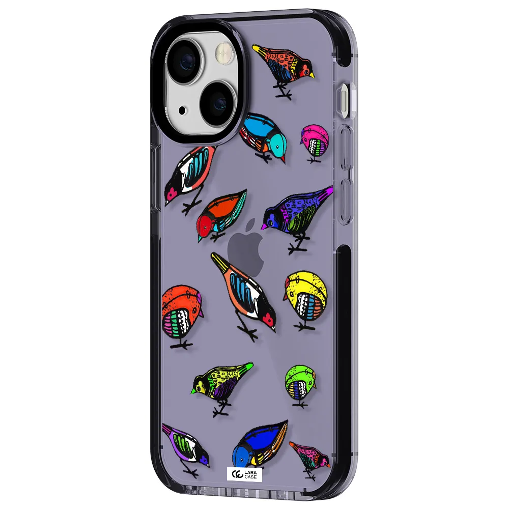 Colorful Birds Drawing Apple iPhone 13 mini impact Lilac Case