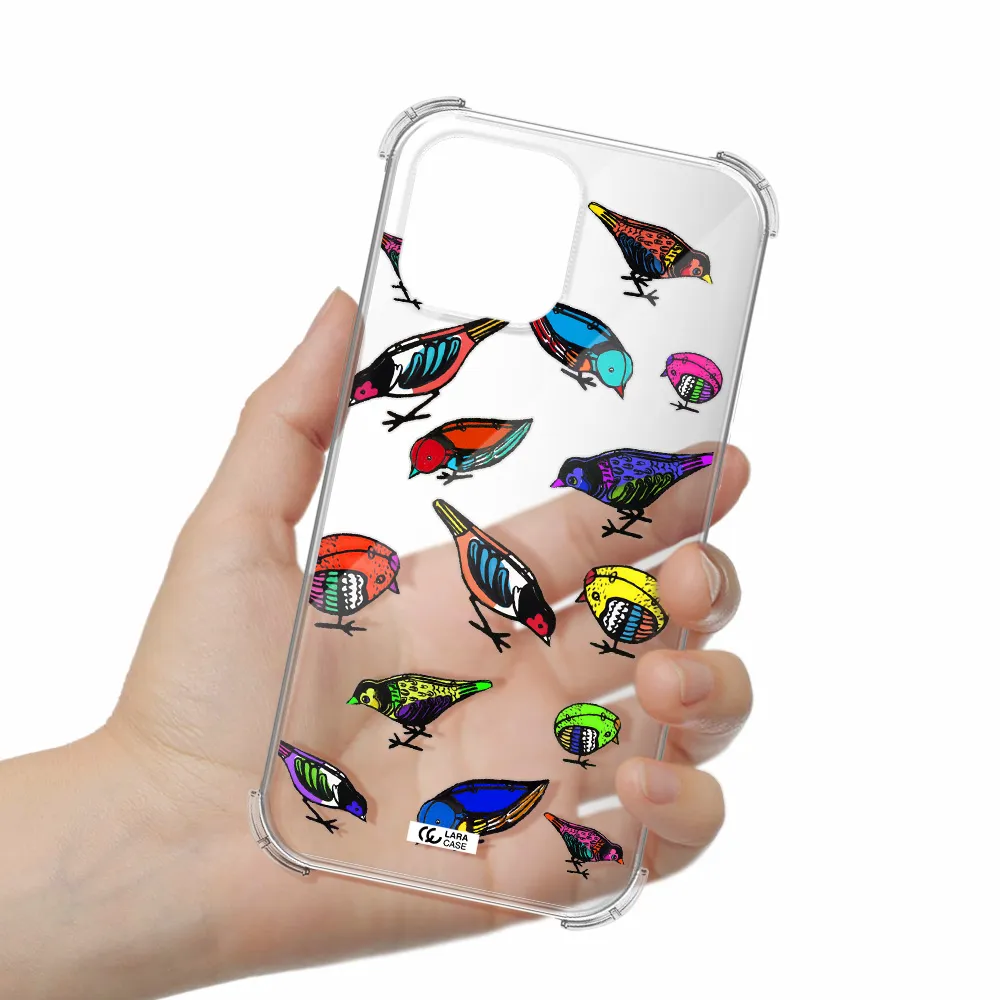 Colorful Birds Drawing Apple iPhone 13 Pro Clear PC Case