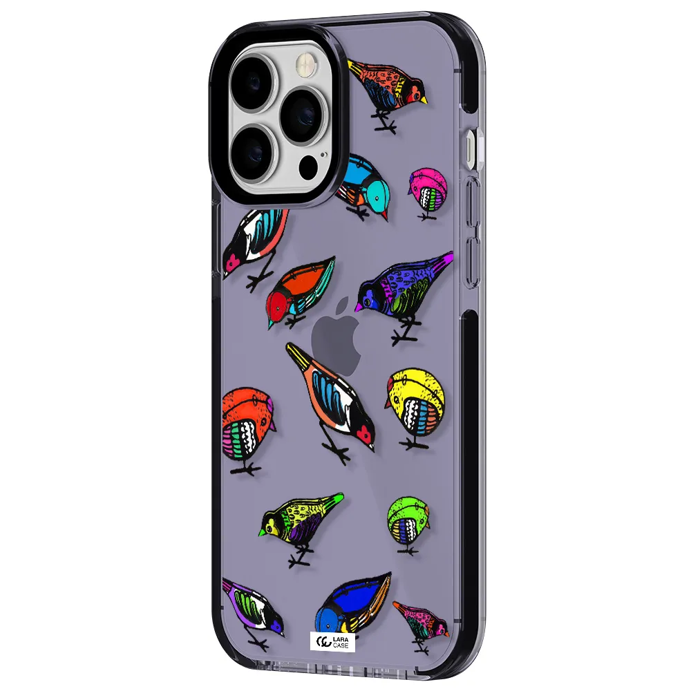 Colorful Birds Drawing Apple iPhone 13 Pro Max impact Lilac Case