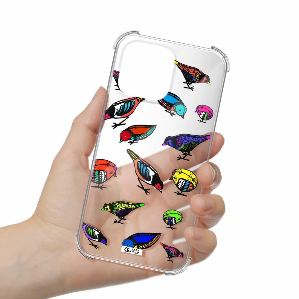 Colorful Birds Drawing Apple iPhone 14 pro max Clear PC Case