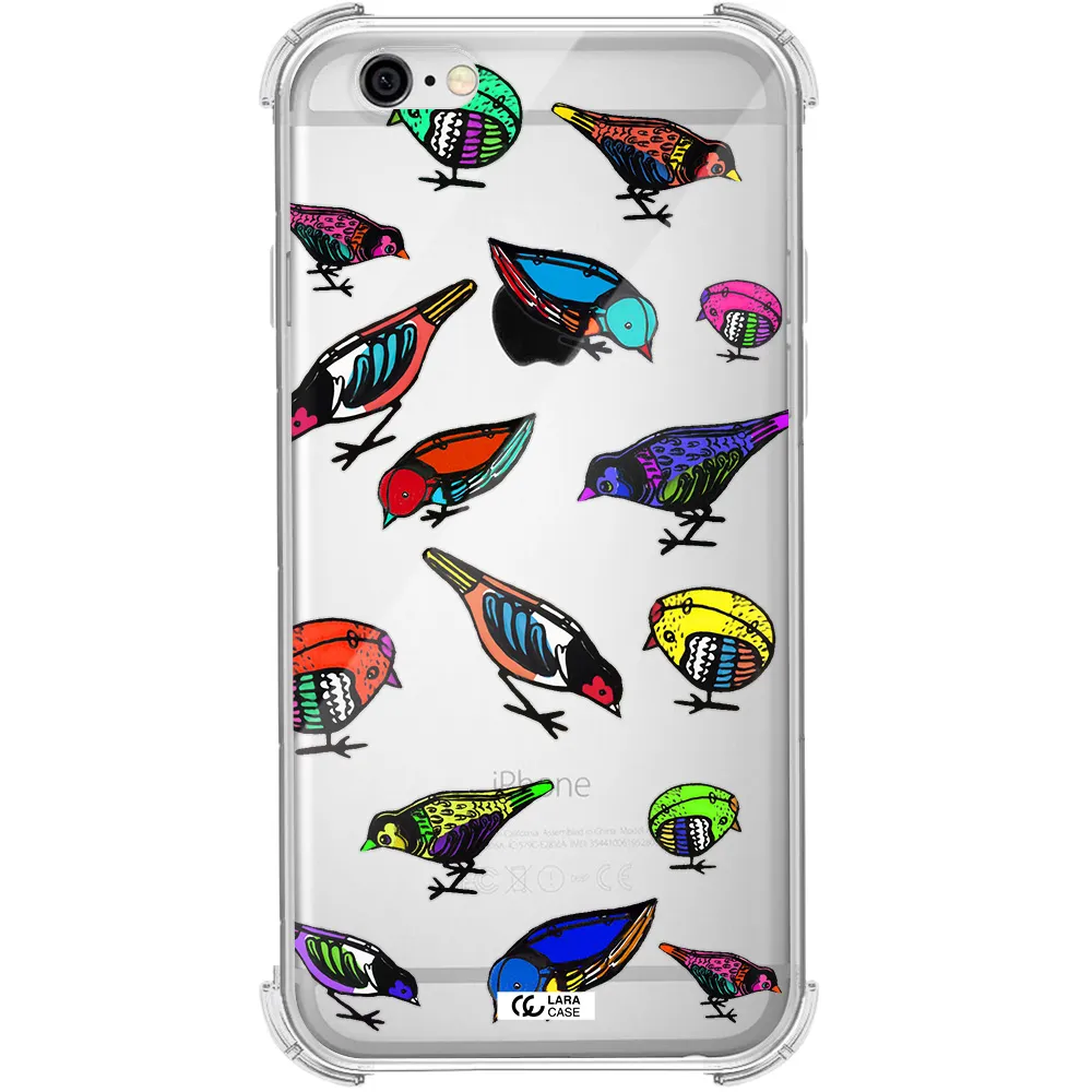 Colorful Birds Drawing Apple iPhone 6 Clear PC Case