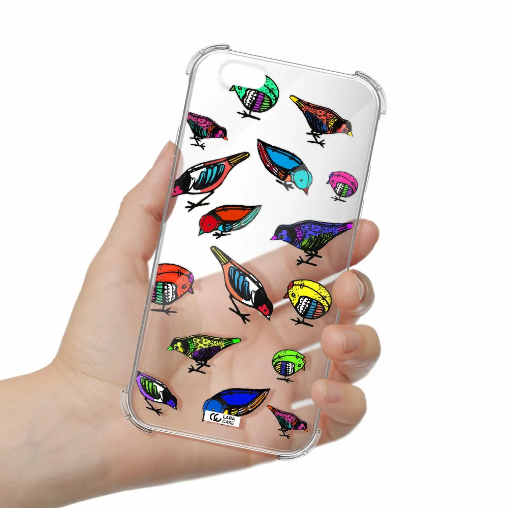 Colorful Birds Drawing Apple iPhone 6 Clear PC Case