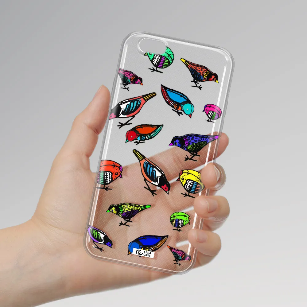 Colorful Birds Drawing Apple iPhone 6 Clear TPU Case