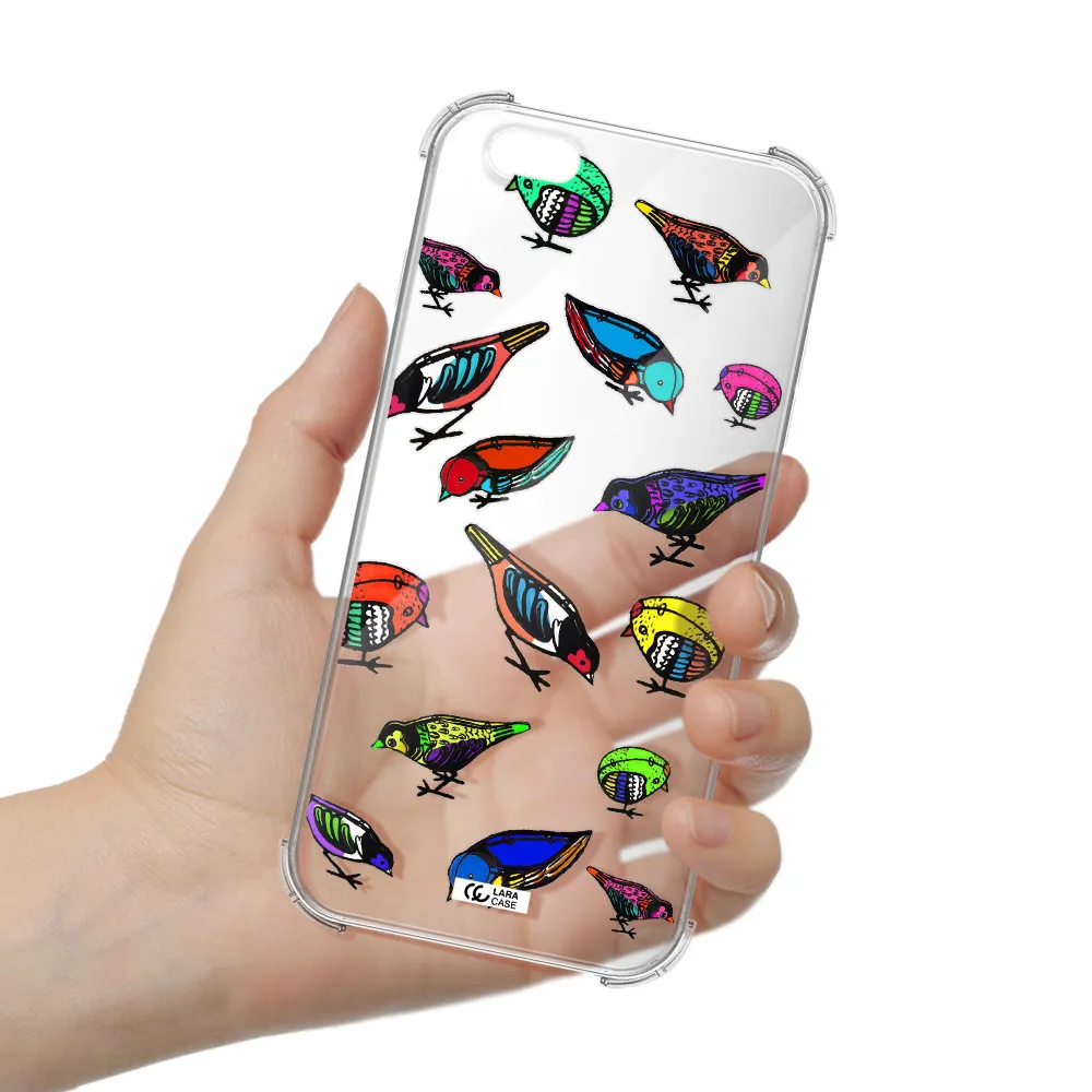 Colorful Birds Drawing Apple iPhone 6 plus Clear PC Case
