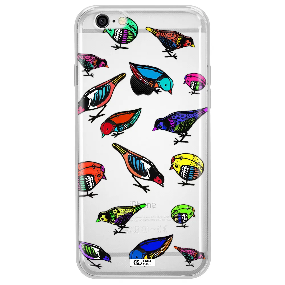 Colorful Birds Drawing Apple iPhone 6 plus Clear TPU Case