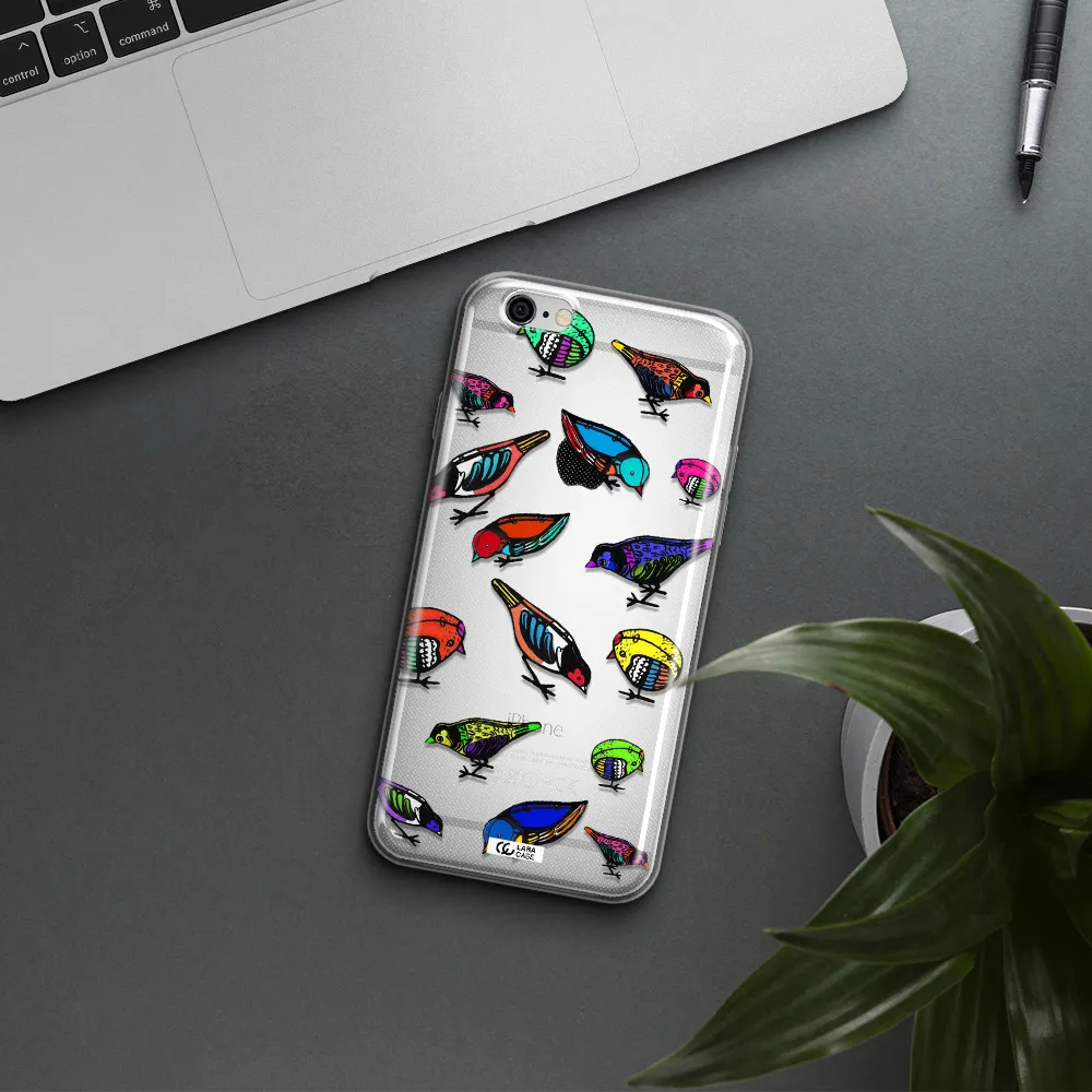 Colorful Birds Drawing Apple iPhone 6 plus Clear TPU Case