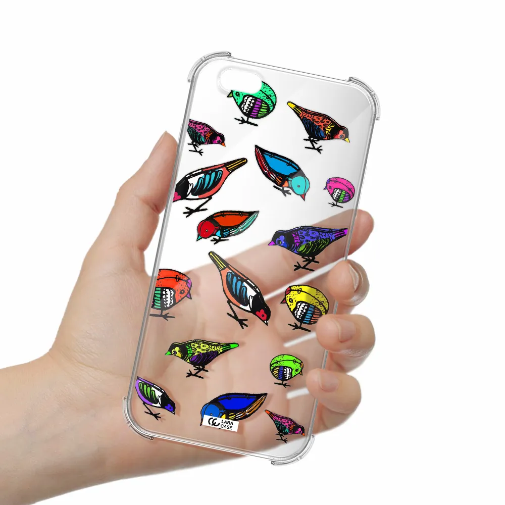 Colorful Birds Drawing Apple iPhone 6 s plus Clear PC Case