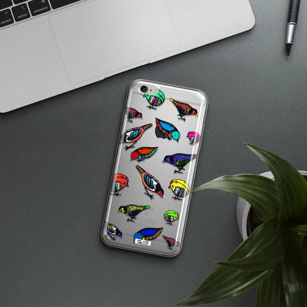 Colorful Birds Drawing Apple iPhone 6 s plus Clear TPU Case