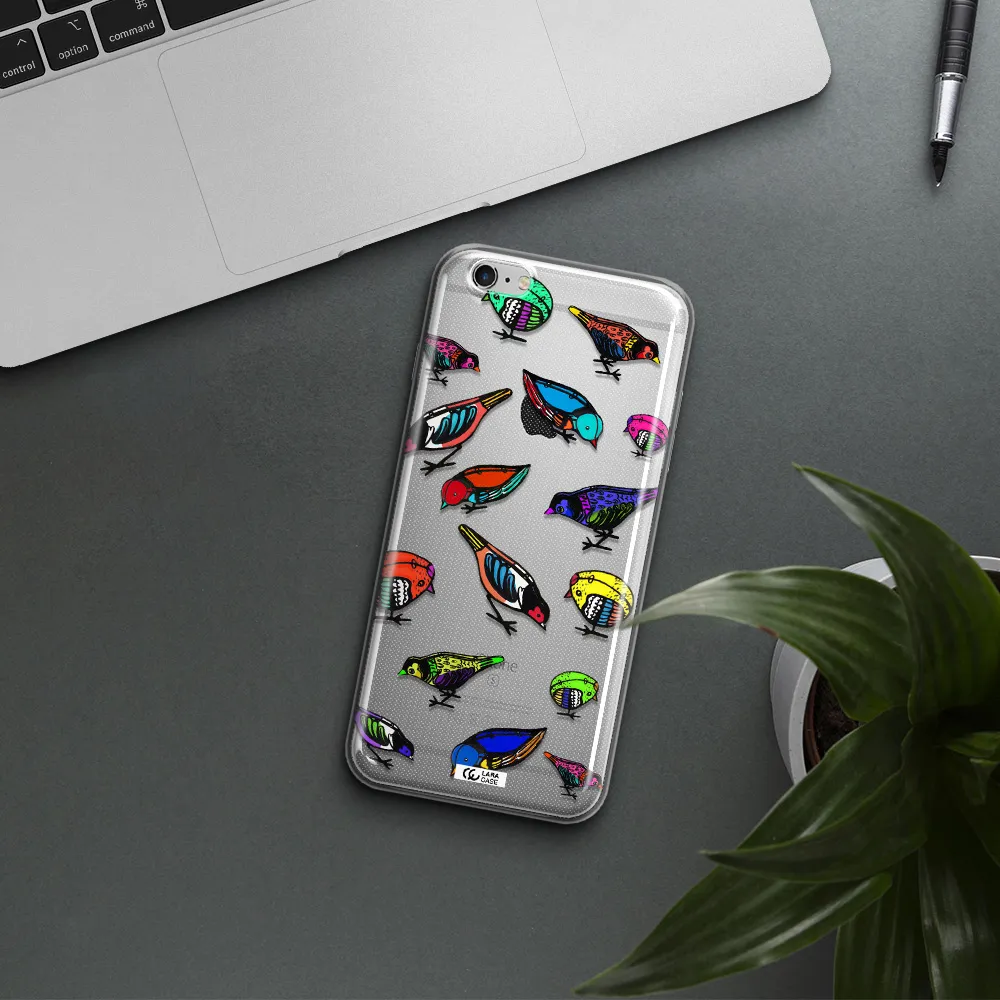 Colorful Birds Drawing Apple iPhone 6S Clear TPU Case