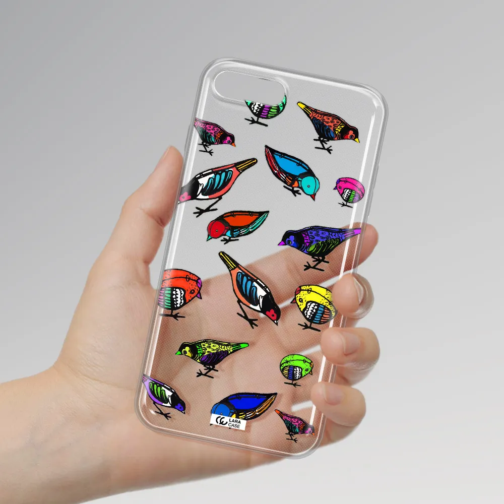 Colorful Birds Drawing Apple iPhone 7 plus Clear TPU Case