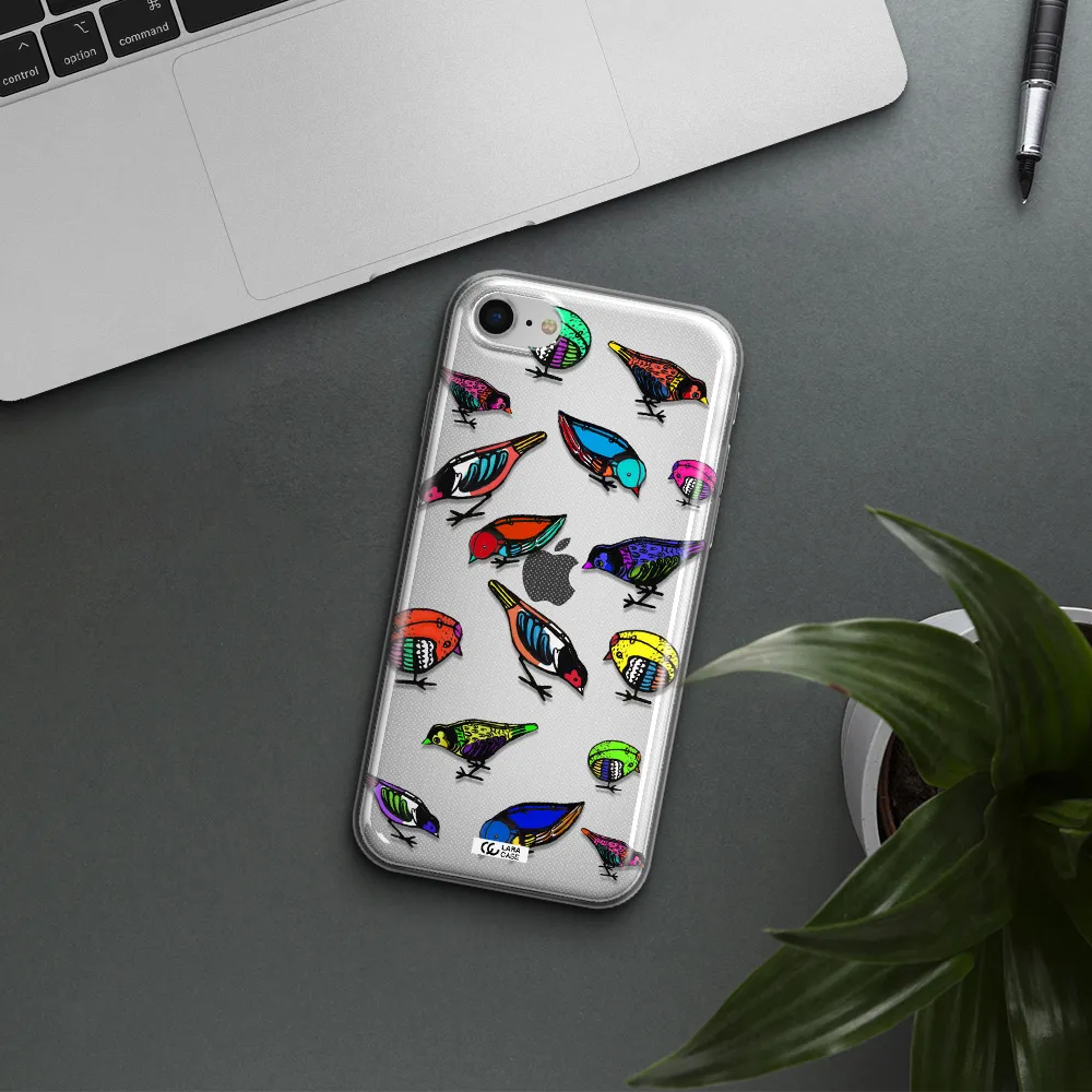 Colorful Birds Drawing Apple Iphone Se 2020 Clear Tpu Case
