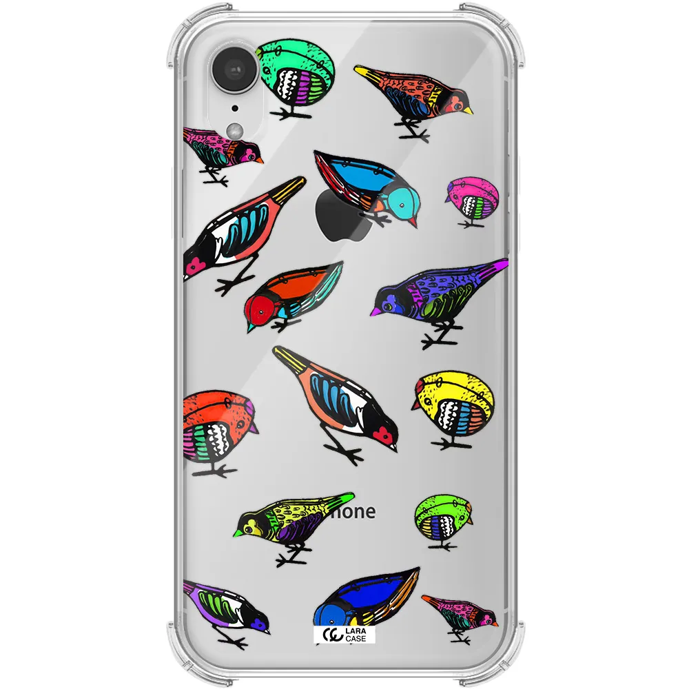 Colorful Birds Drawing Apple iPhone XR Clear PC Case