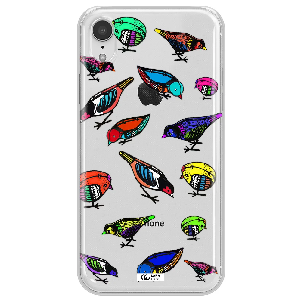 Colorful Birds Drawing Apple iPhone XR Clear TPU Case