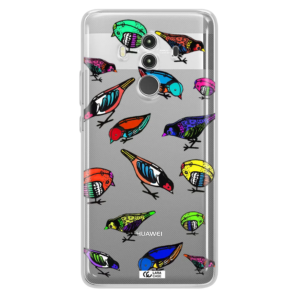 Colorful Birds Drawing Huawei Mate 10 Clear TPU Case
