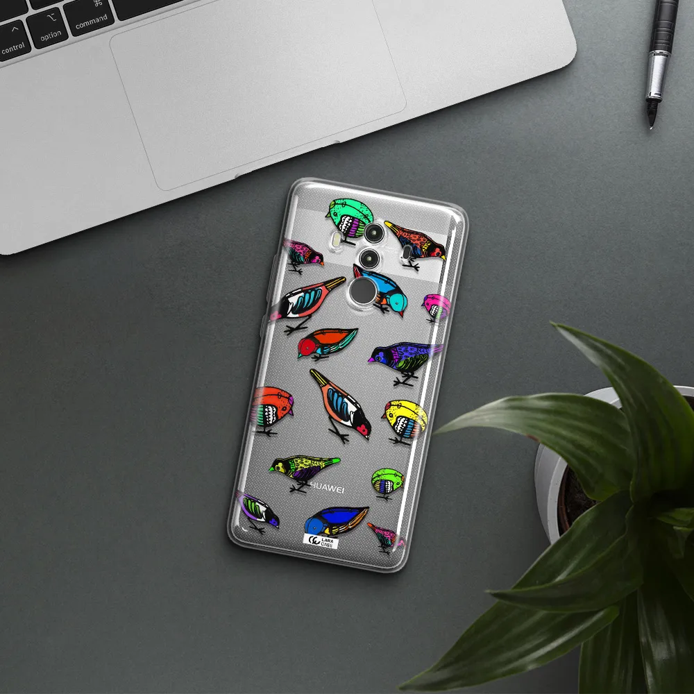 Colorful Birds Drawing Huawei Mate 10 Clear TPU Case