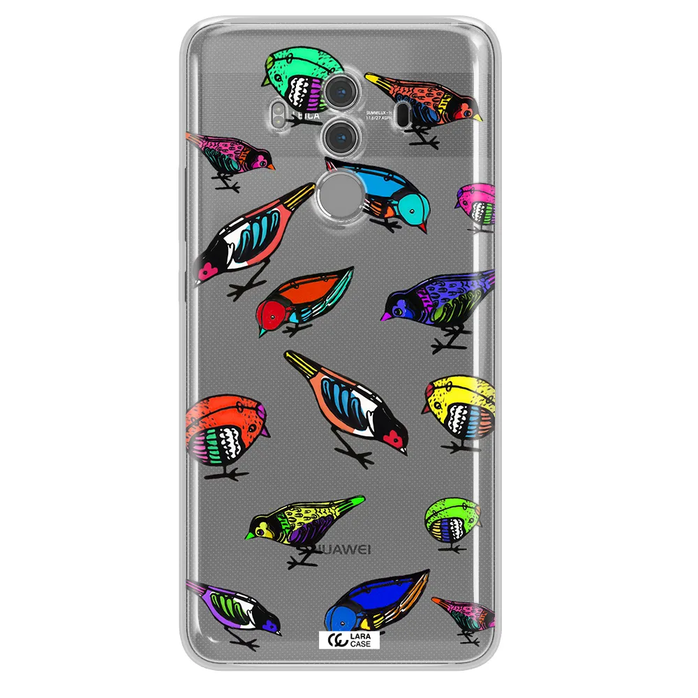 Colorful Birds Drawing Huawei Mate 10 Pro Clear TPU Case