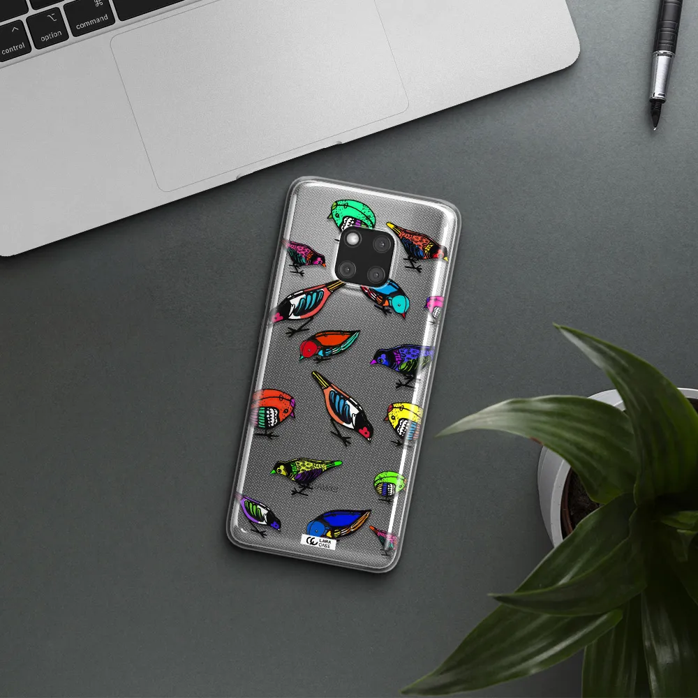 Colorful Birds Drawing Huawei Mate 20 Pro Clear TPU Case