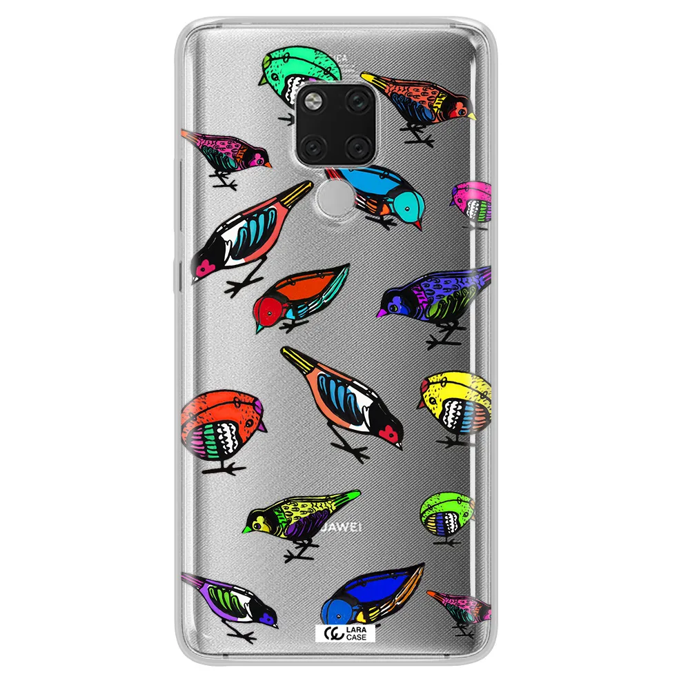 Colorful Birds Drawing Huawei Mate 20X Clear TPU Case