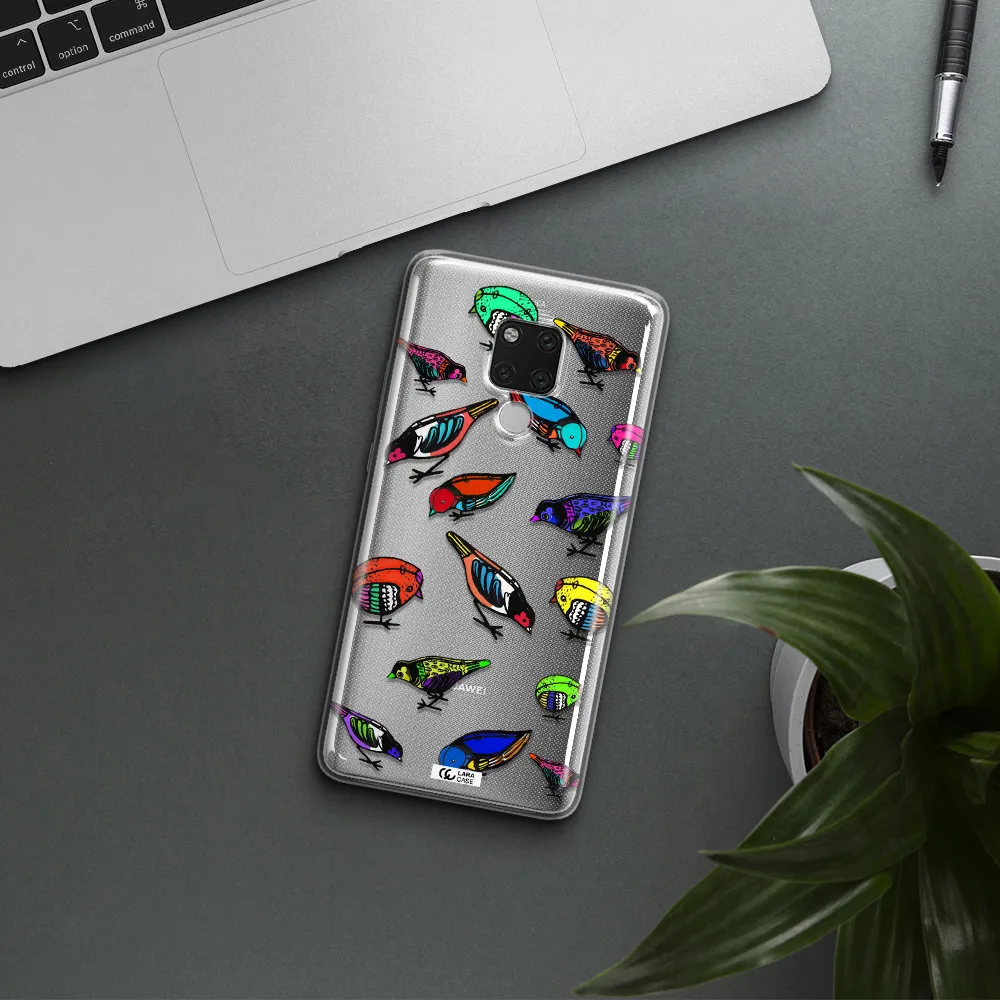 Colorful Birds Drawing Huawei Mate 20X Clear TPU Case