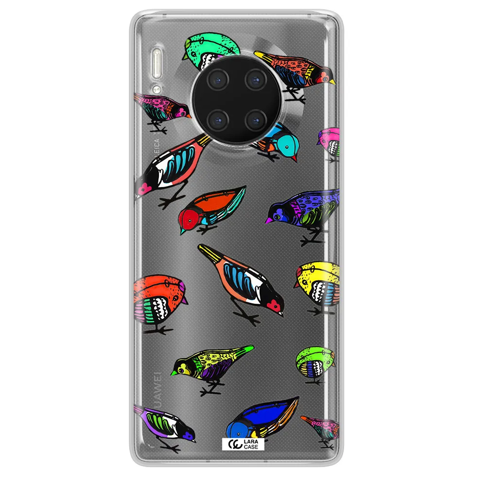 Colorful Birds Drawing Huawei Mate 30 Pro Clear TPU Case