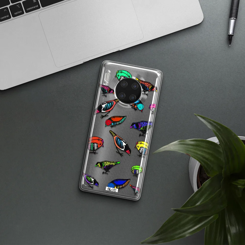 Colorful Birds Drawing Huawei Mate 30 Pro Clear TPU Case