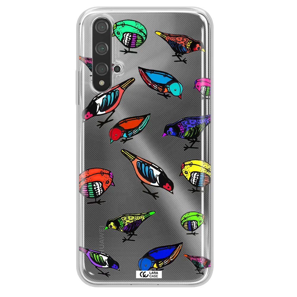 Colorful Birds Drawing Huawei Nova 5t Clear TPU Case