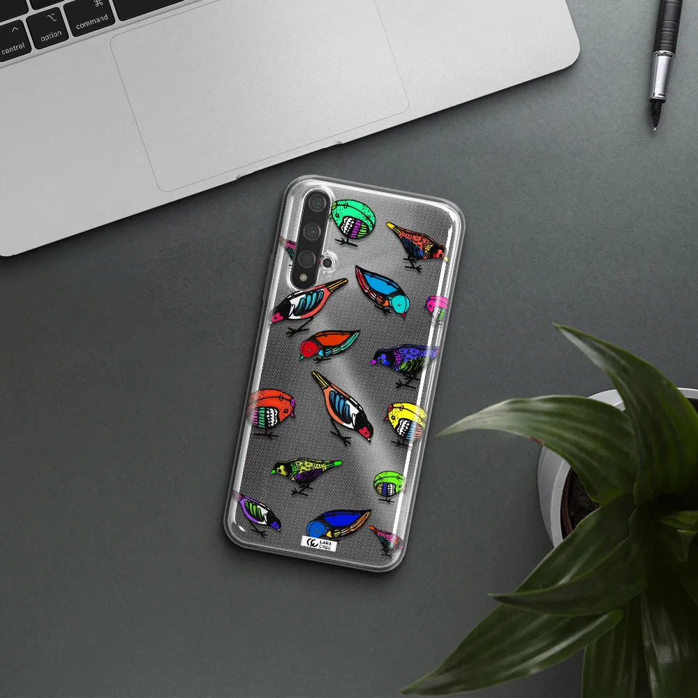 Colorful Birds Drawing Huawei Nova 5t Clear TPU Case