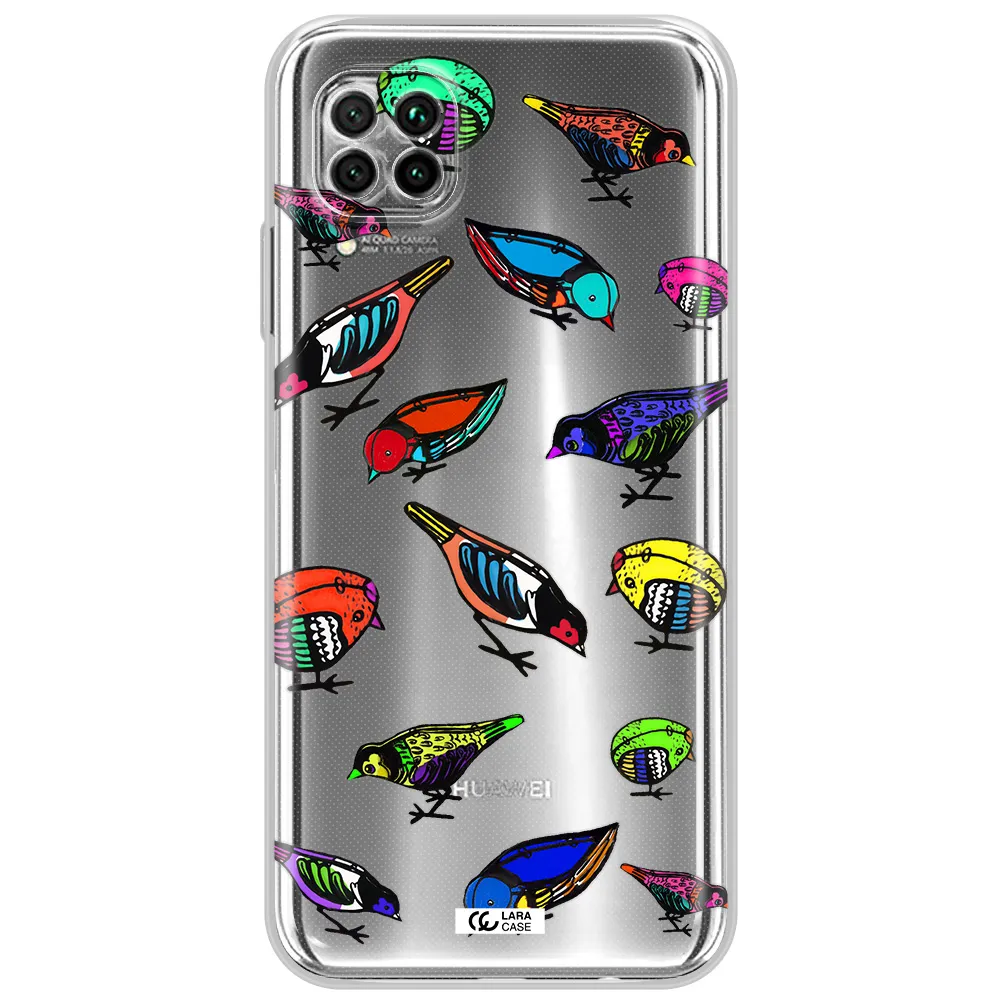 Colorful Birds Drawing Huawei Nova 7I Clear Tpu Case