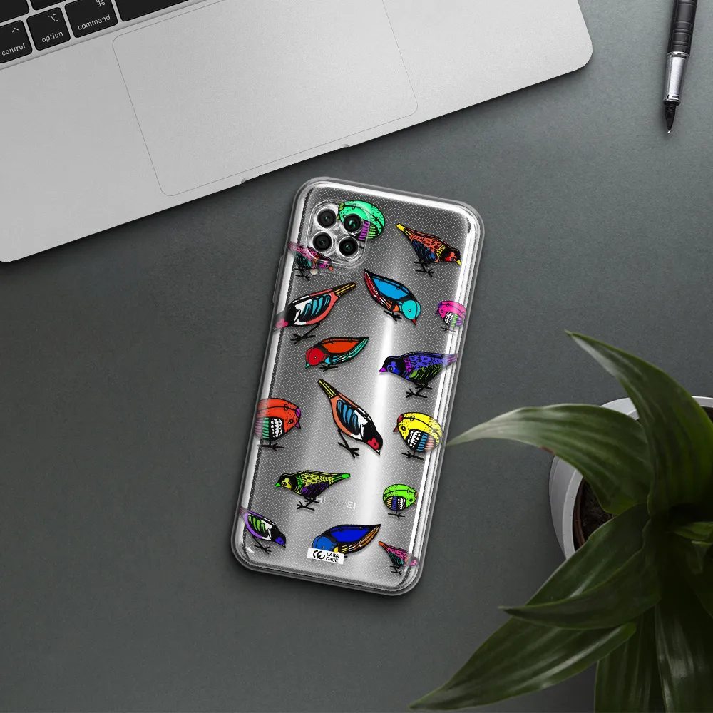 Colorful Birds Drawing Huawei Nova 7I Clear Tpu Case