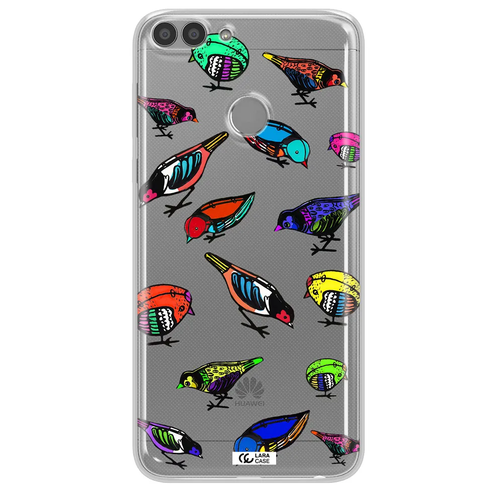 Colorful Birds Drawing Huawei P Smart 2017 Clear TPU Case