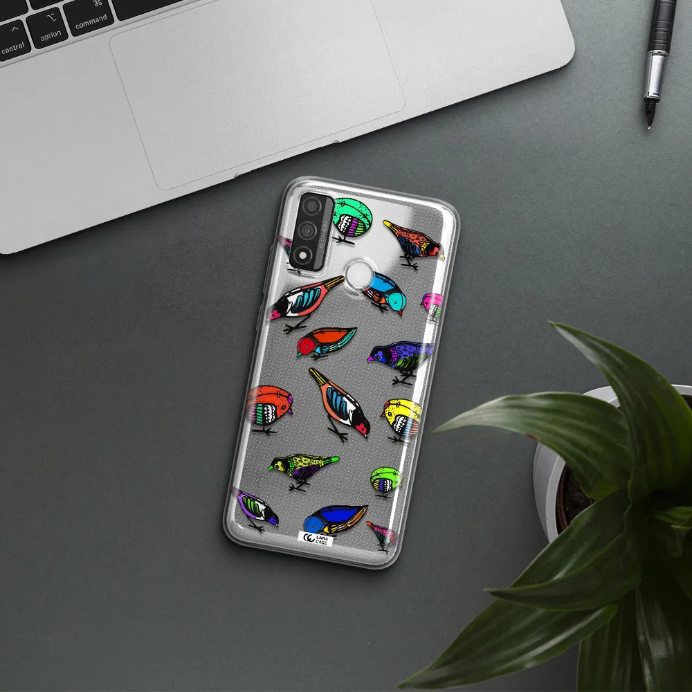 Colorful Birds Drawing Huawei P Smart 2020 Clear TPU Case