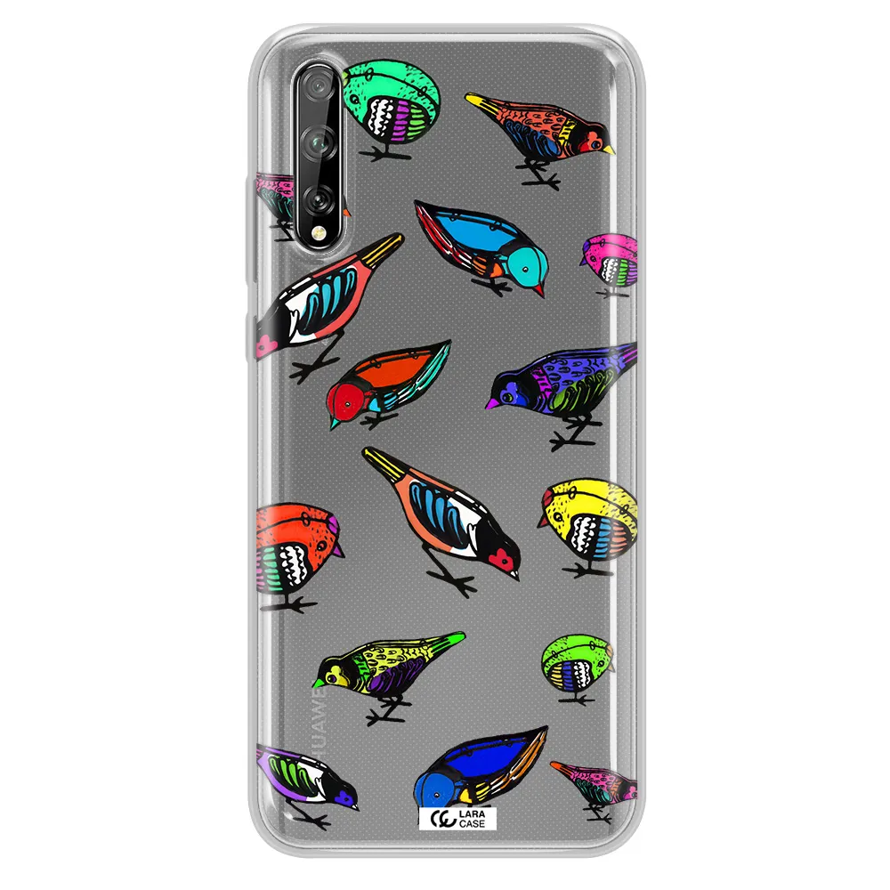 Colorful Birds Drawing Huawei P Smart S Clear TPU Case