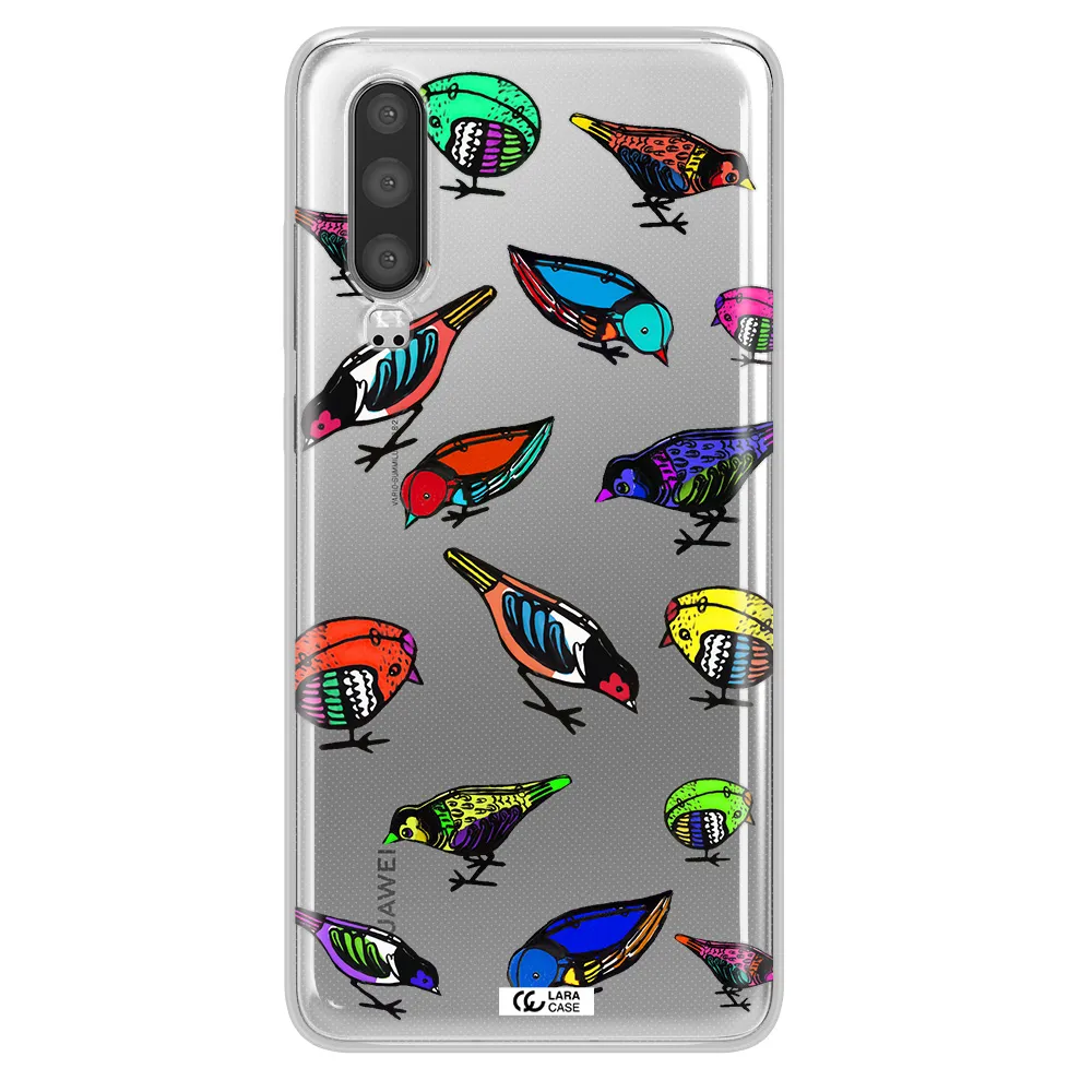 Colorful Birds Drawing Huawei P30 Clear TPU Case