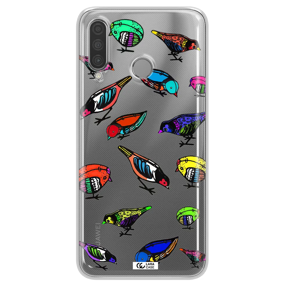 Colorful Birds Drawing Huawei P30 Lite Clear TPU Case