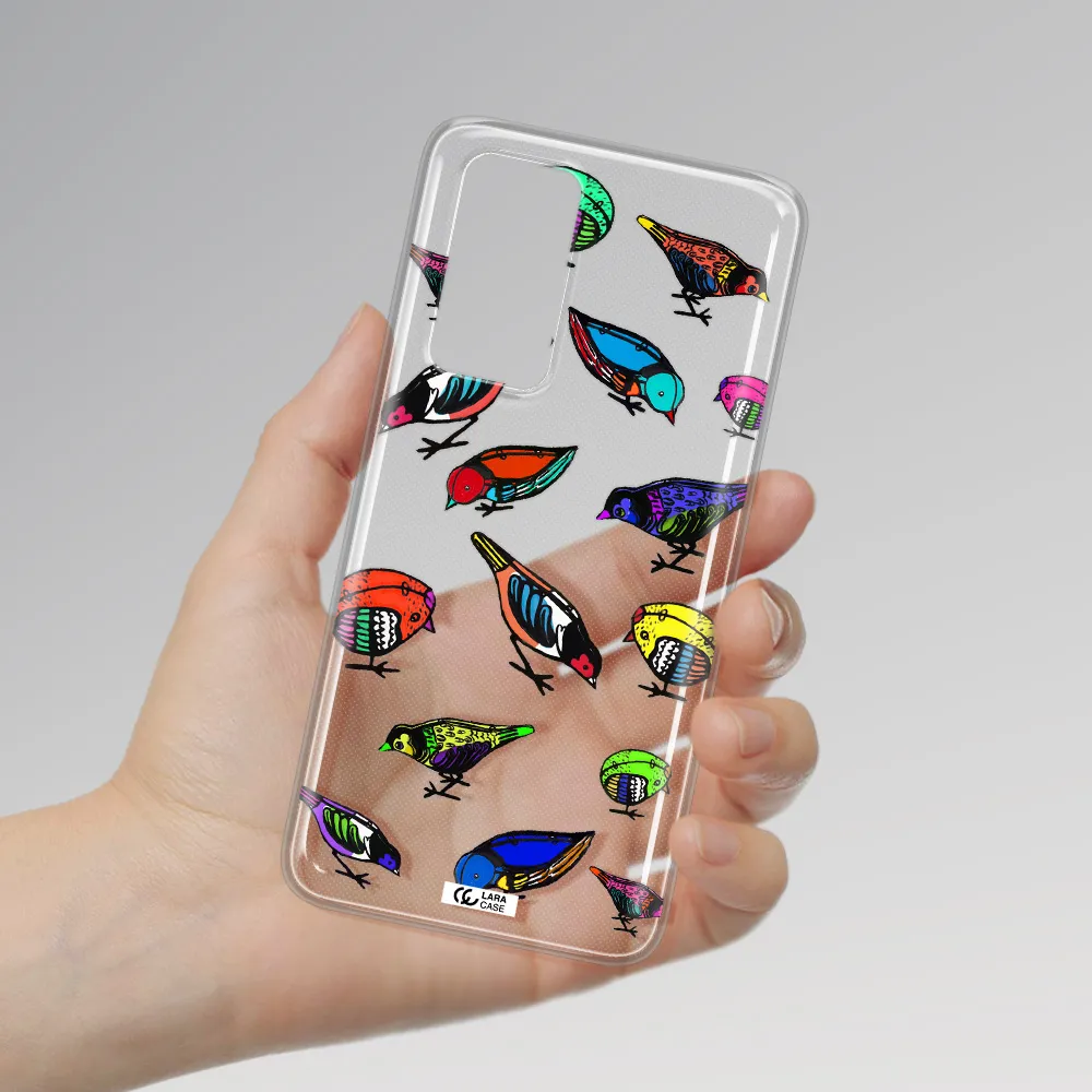 Colorful Birds Drawing Huawei P40 Clear TPU Case
