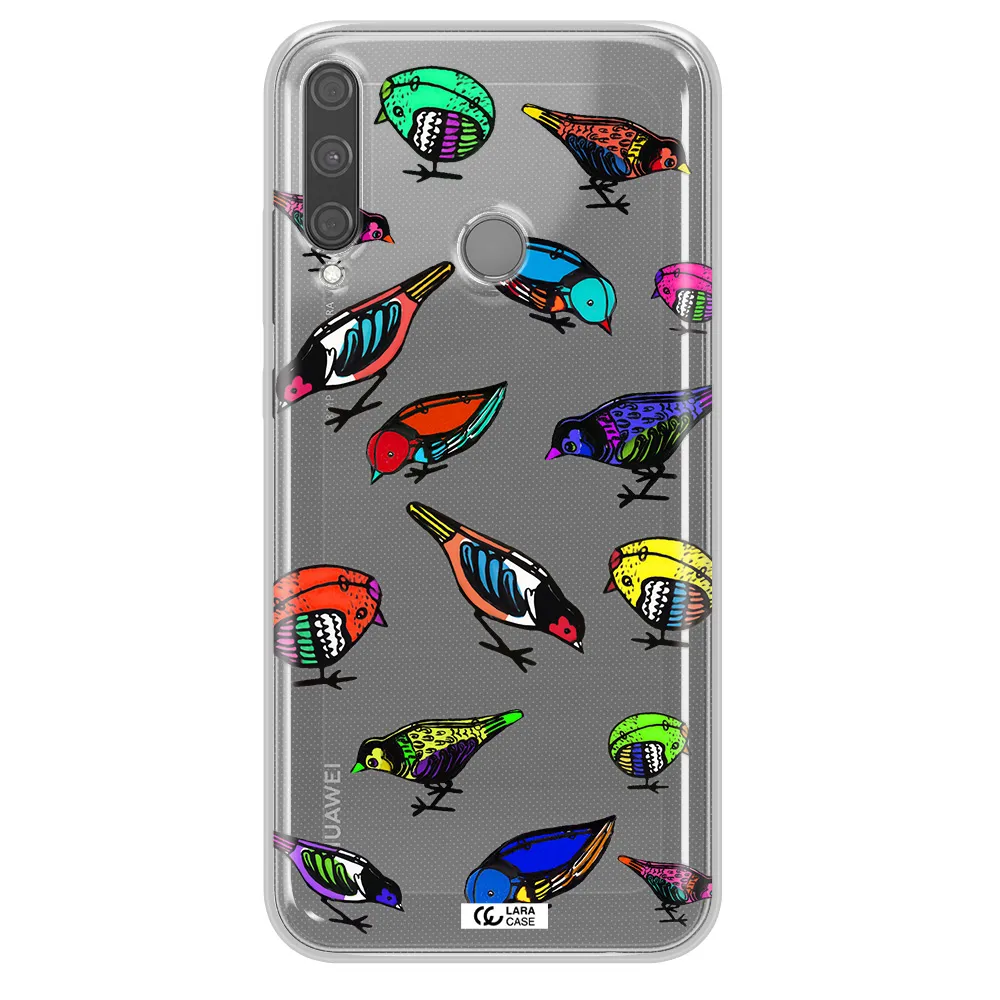 Colorful Birds Drawing Huawei P40 Lite E Clear TPU Case