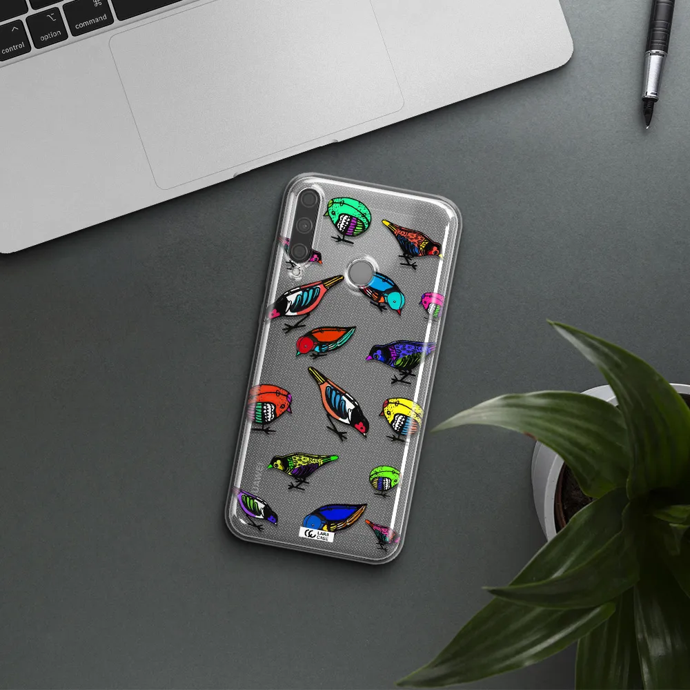Colorful Birds Drawing Huawei P40 Lite E Clear TPU Case