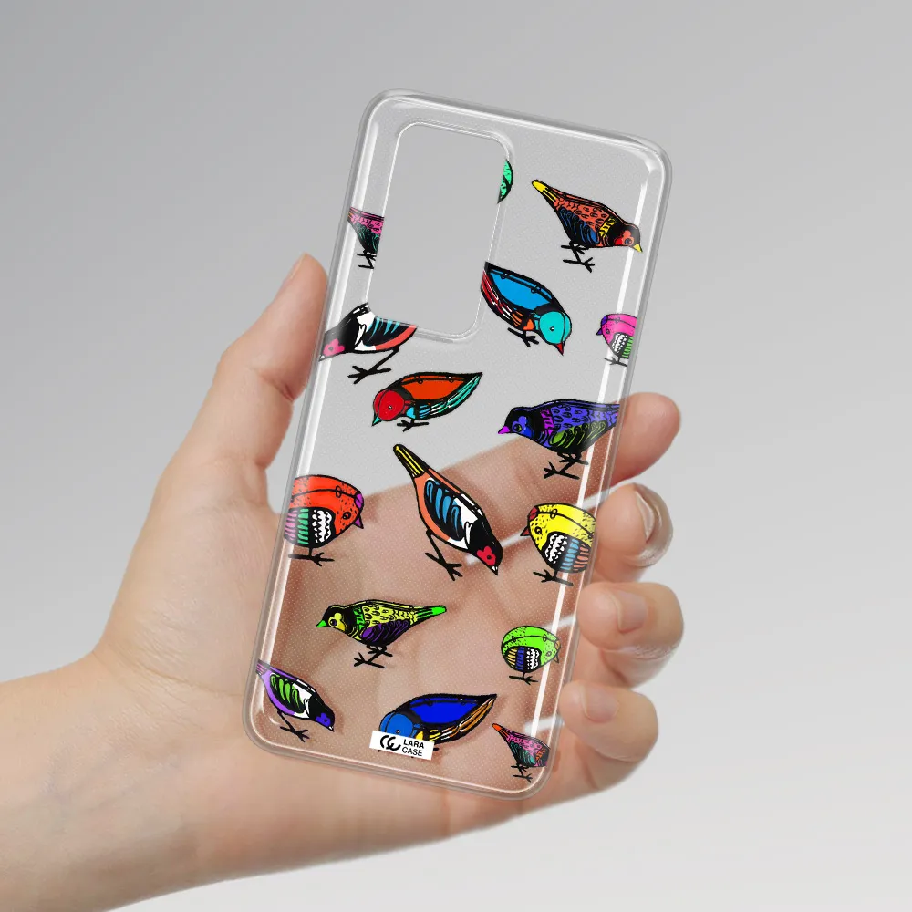 Colorful Birds Drawing Huawei P40 Pro Clear TPU Case