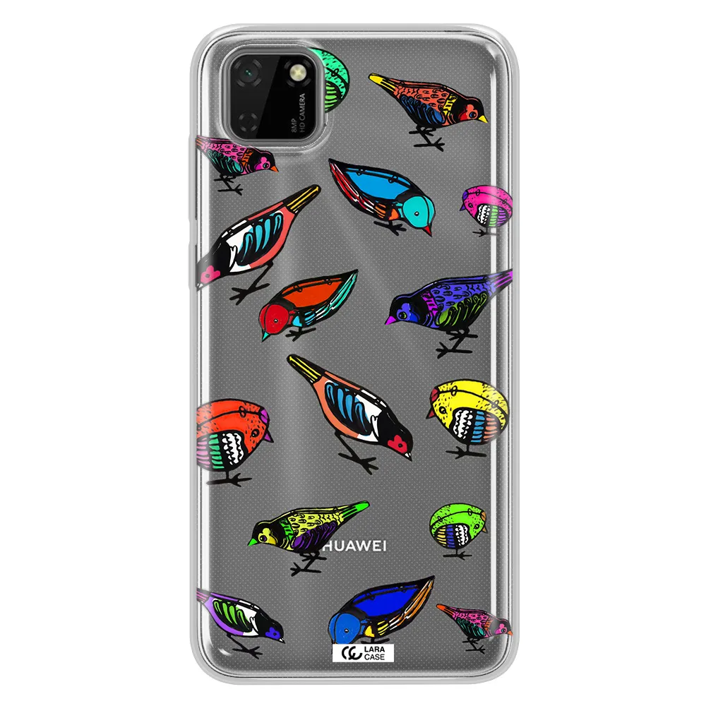 Colorful Birds Drawing Huawei Y5P Clear TPU Case