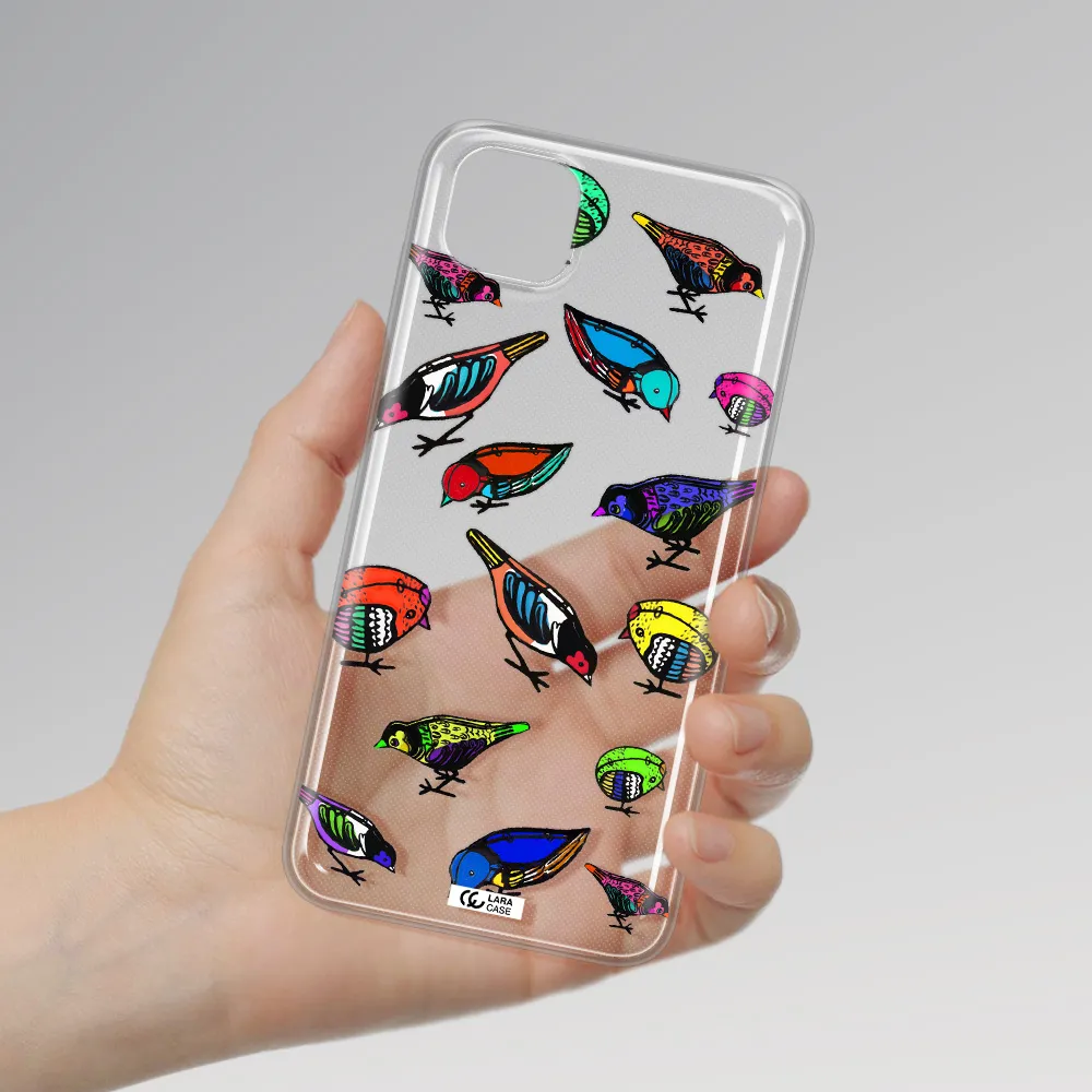 Colorful Birds Drawing Huawei Y5P Clear TPU Case