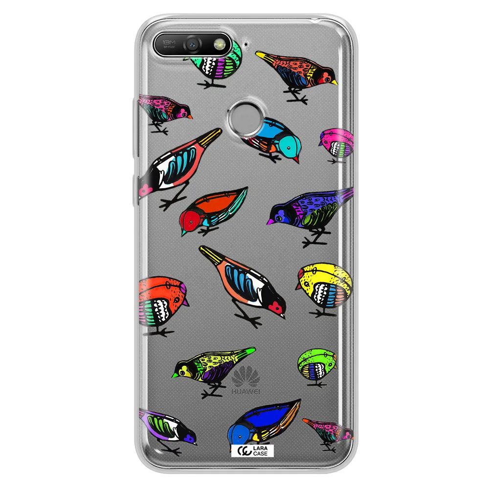 Colorful Birds Drawing Huawei Y6 Prime 2018 Clear TPU Case