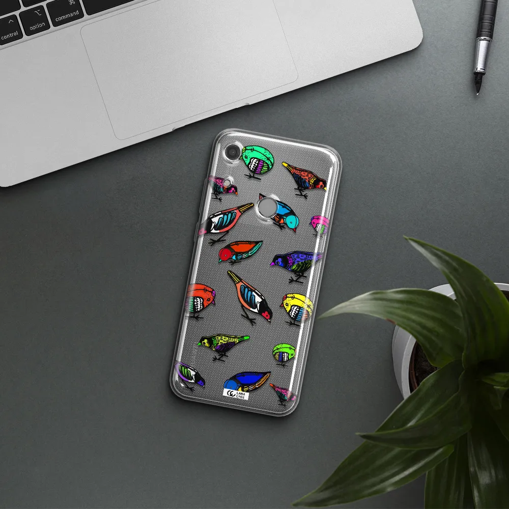Colorful Birds Drawing Huawei Y6S Clear TPU Case