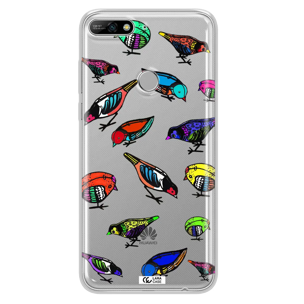 Colorful Birds Drawing Huawei Y7 2018 Clear TPU Case