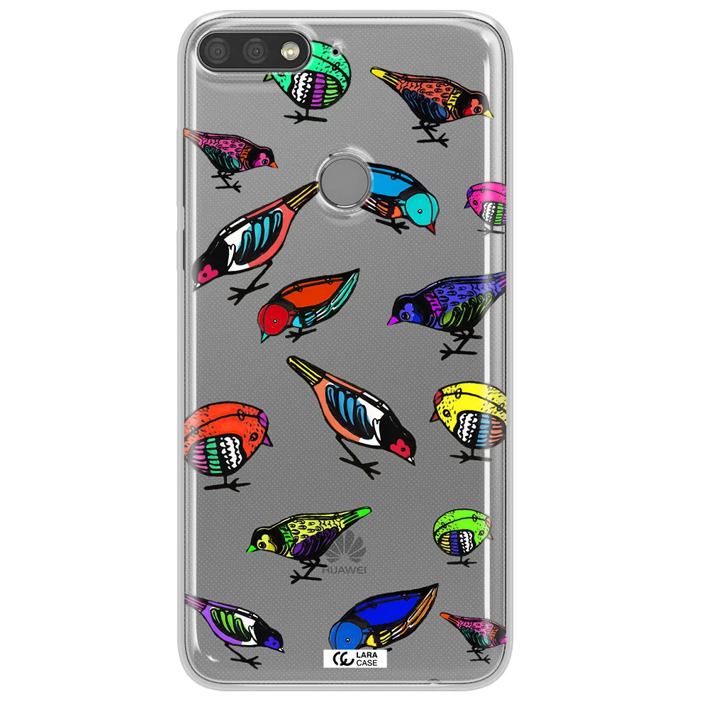 Colorful Birds Drawing Huawei Y7 Prime 2018 Clear TPU Case