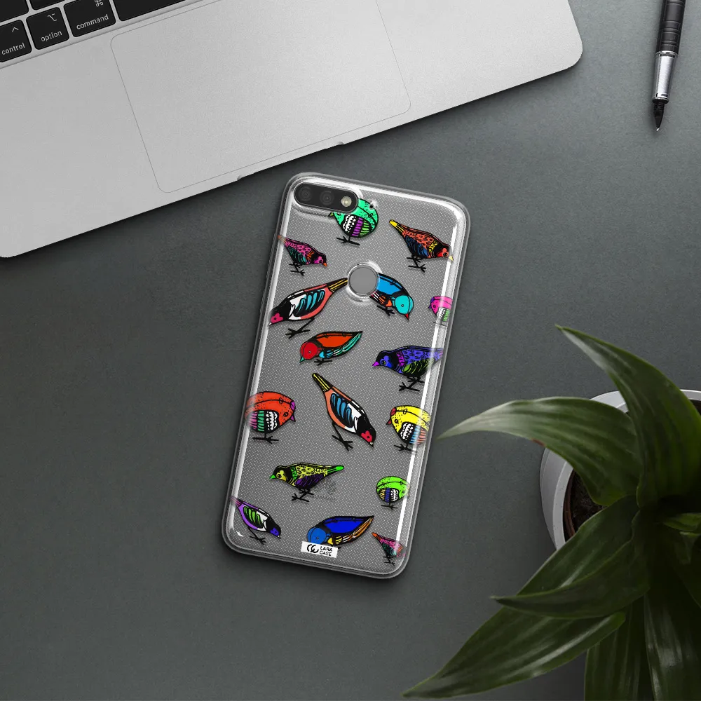 Colorful Birds Drawing Huawei Y7 Prime 2018 Clear TPU Case