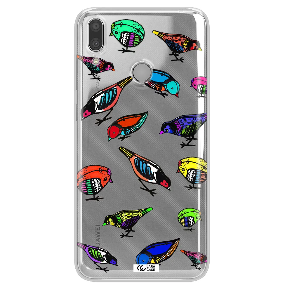 Colorful Birds Drawing Huawei Y9 2019 Clear TPU Case