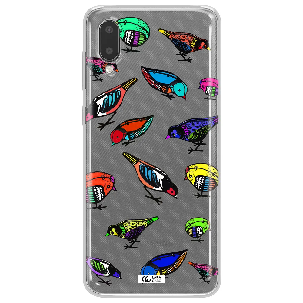 Colorful Birds Drawing Samsung A02 Clear TPU Case