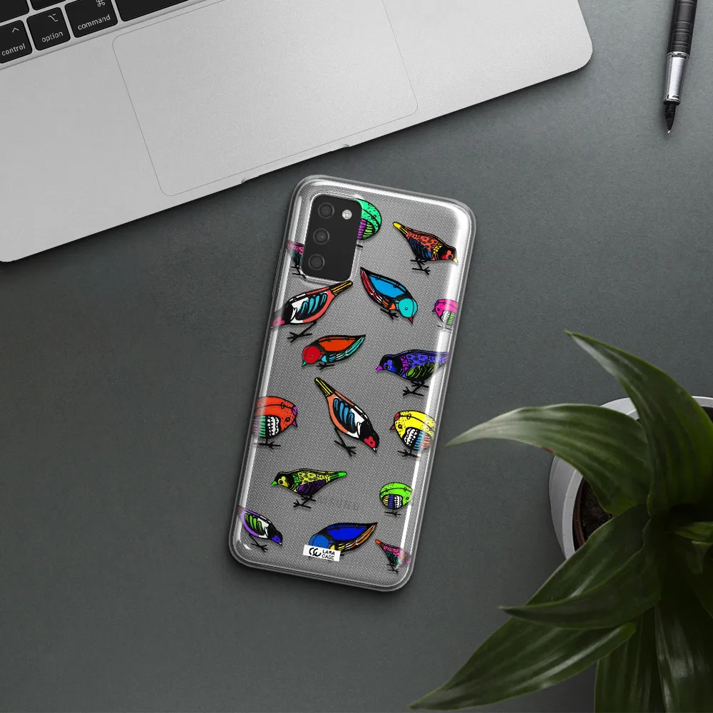 Colorful Birds Drawing Samsung A03S Clear TPU Case