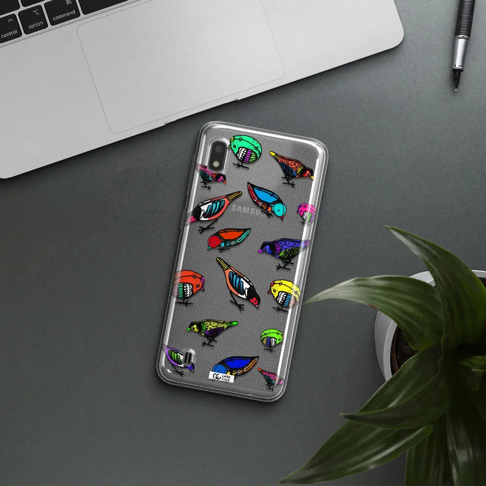 Colorful Birds Drawing Samsung A10 Clear TPU Case
